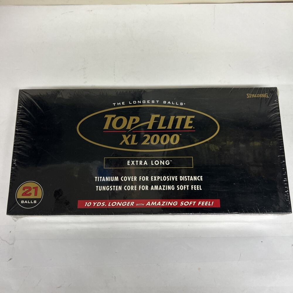 Top Flite XL 2000 Extra Long Golf Balls Titanium Economy Box of 21 Spalding USA